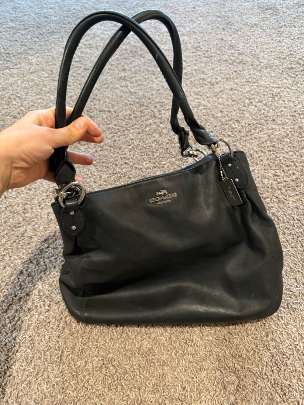 Coach Leather Black Hobo Bag Shoulder - Picture 3 of 9